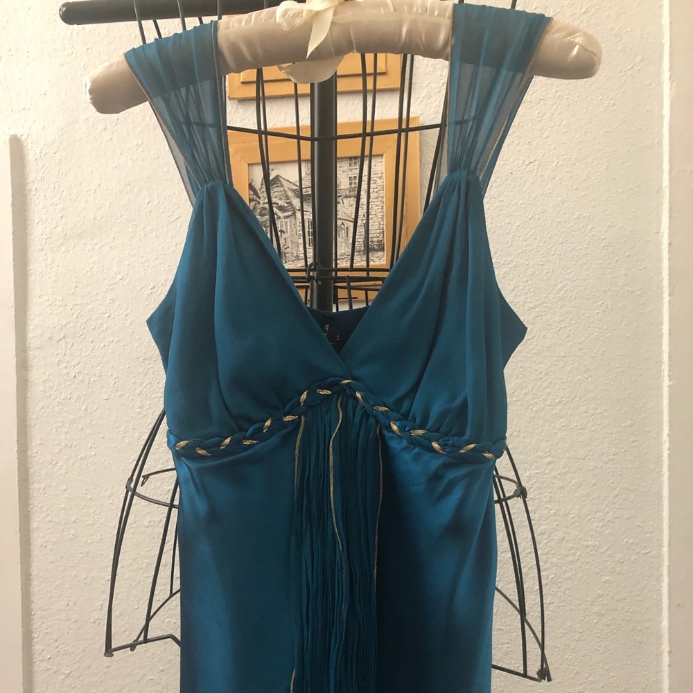 Silk azure blue tank extra small